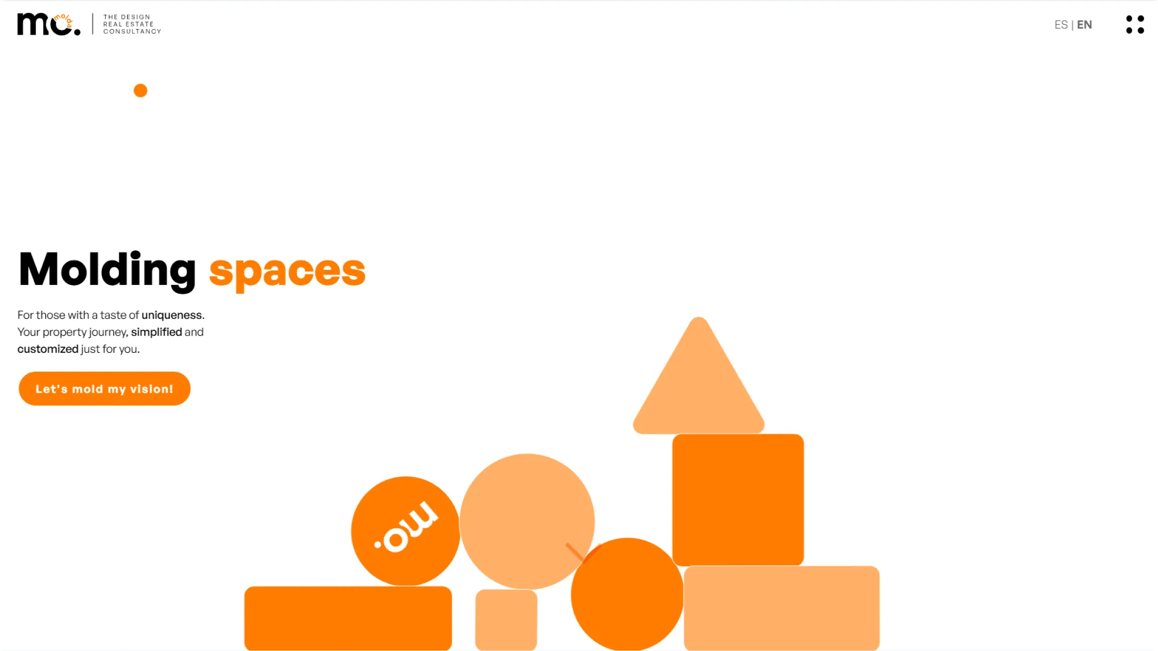 Screenshot of the website for a design consultancy.