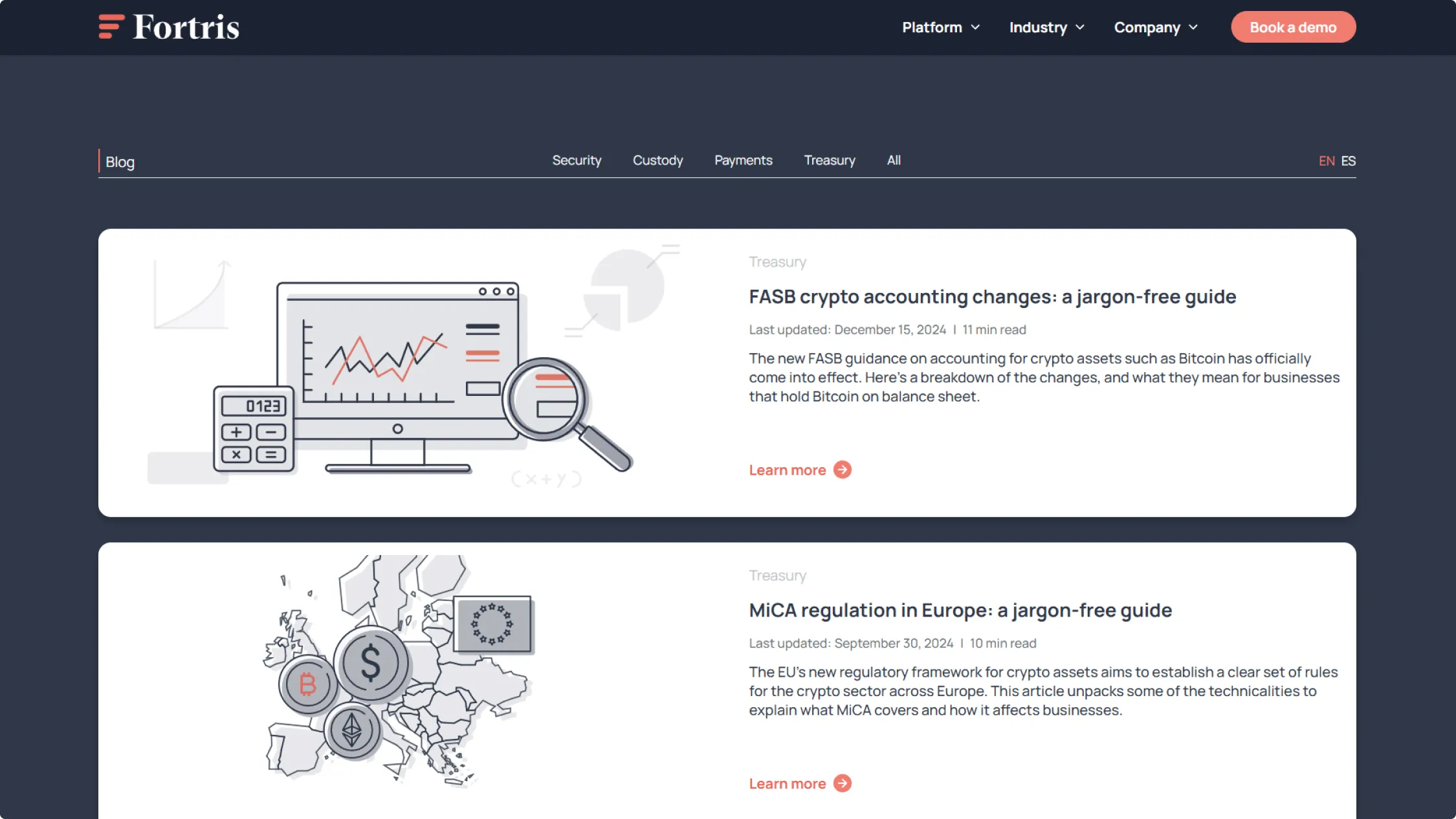 Blog post Overview of the Fortris website 