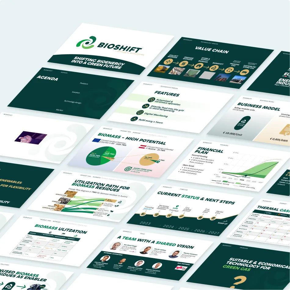 pitch deck slides for Bioshift investor's pitch